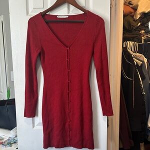 Abercrombie & Fitch Red Long Sleeve Dress